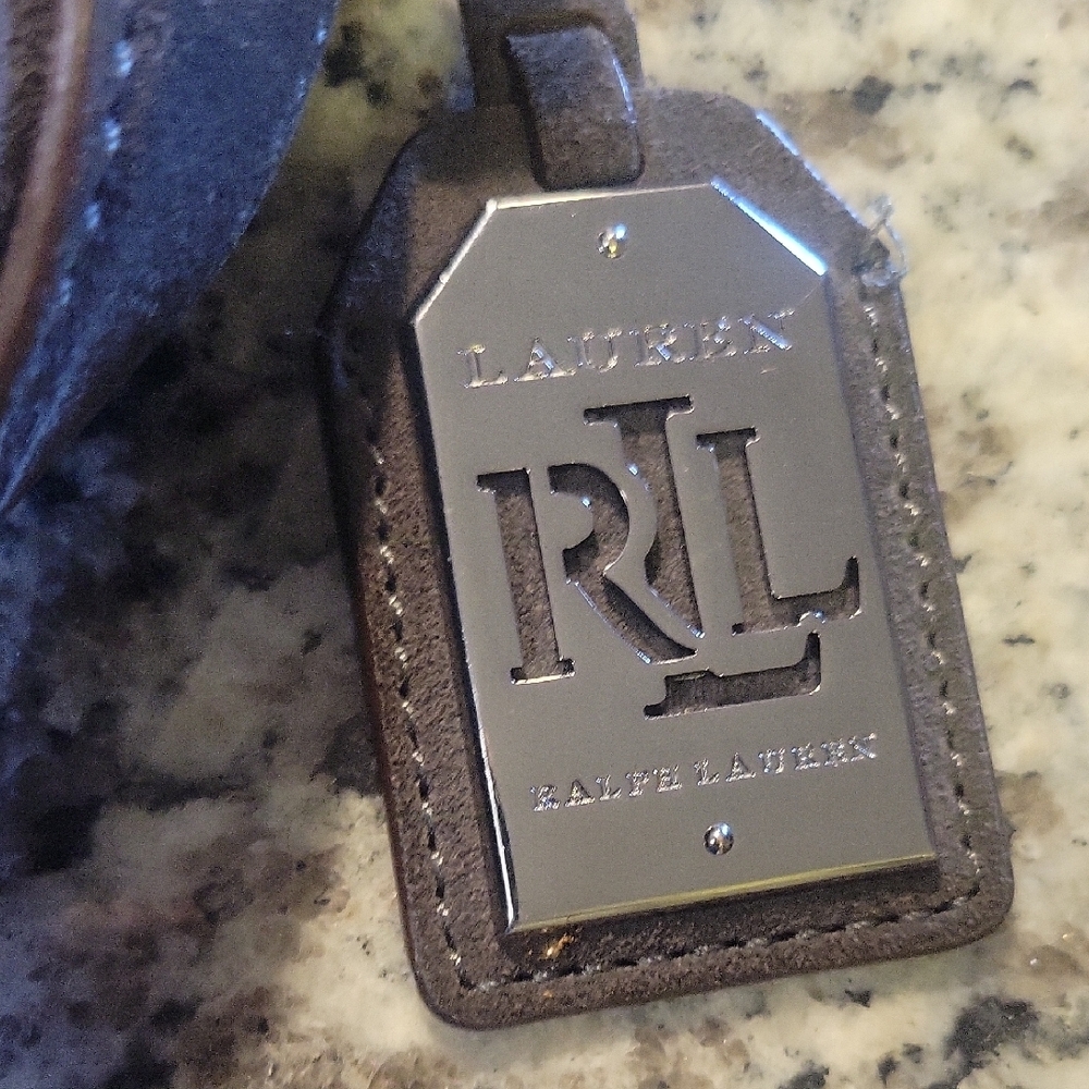 Ralph Lauren Dark Gray Leather Messenger Bag - Picture 3 of 5